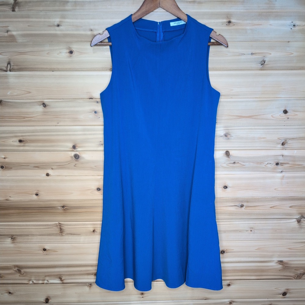 MM LaFleur Blue Sleeveless A-Line Fit and Flare Dress Size 10 Office Classic